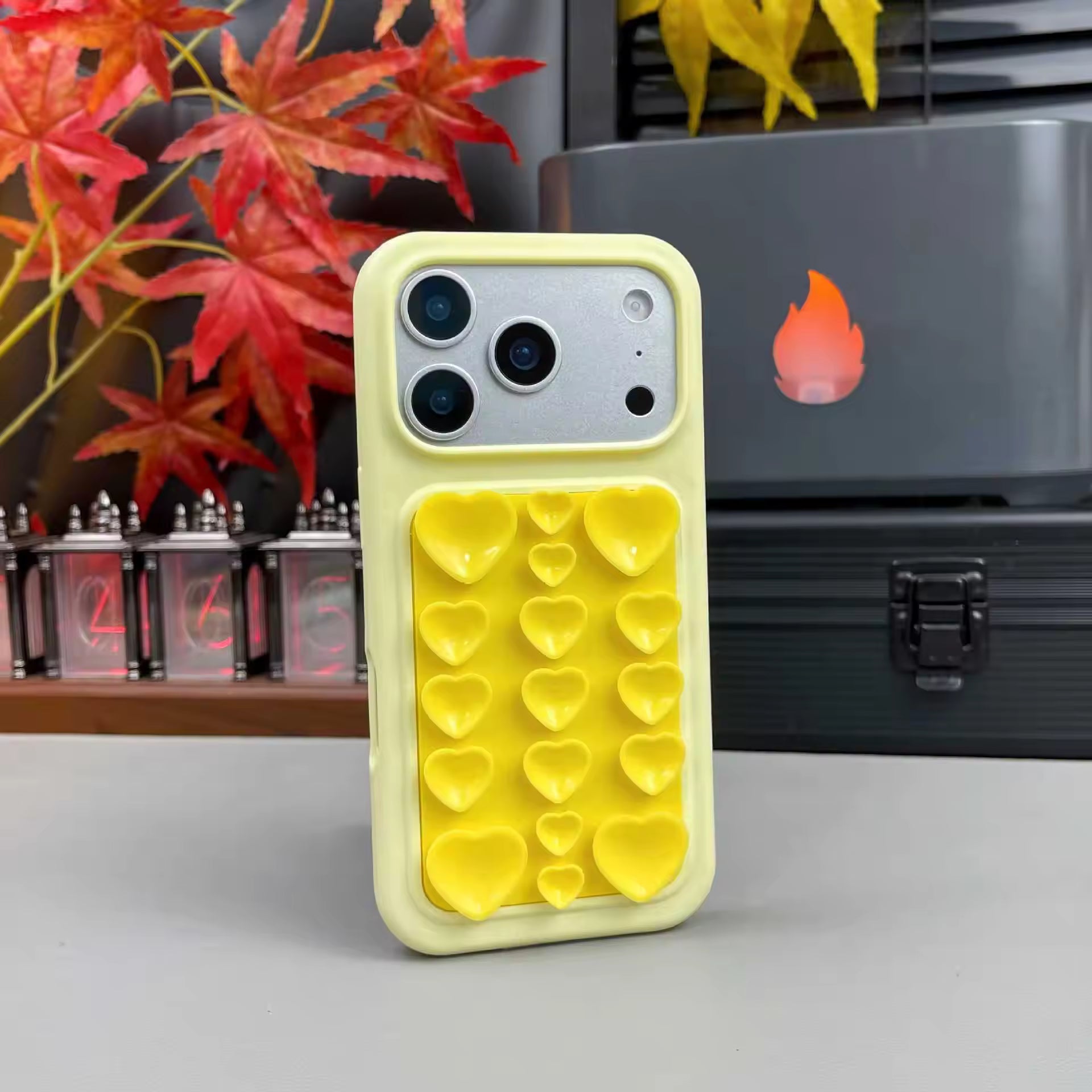 3D Heart StickyPad Case For iPhone