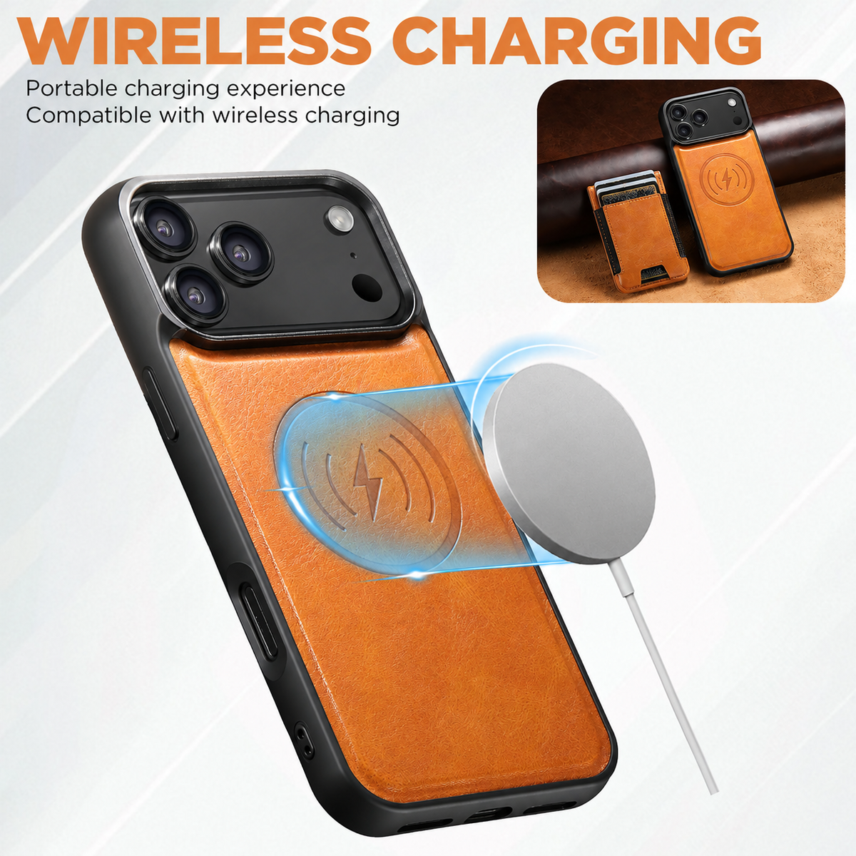 Detachable Card Holder Leather Case for iPhone