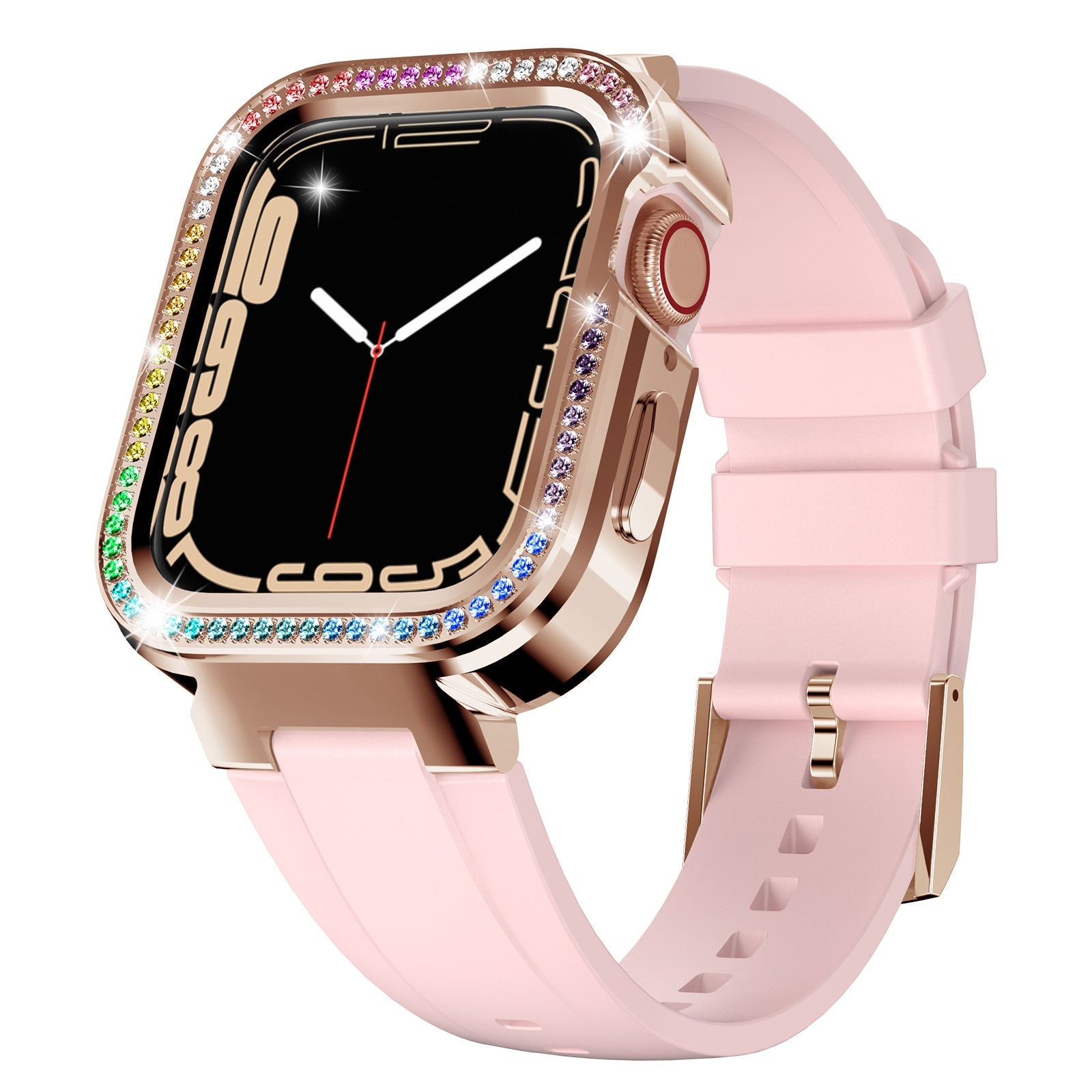 Rainbow Diamond Rhinestone Metal iWatch Case 40mm 41mm