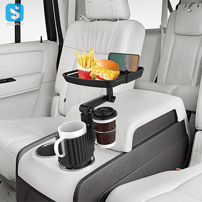 Car 360 Degree Rotating Dinner Cup Holder with Adjustable Swivel Tray