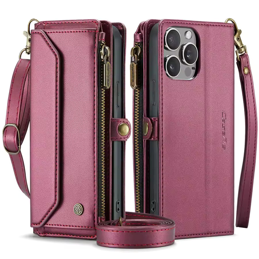 Multi-Pocket Phone Case with Strap for iPhone