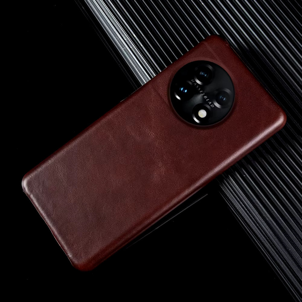 Genuine Leather Oil Wax Pattern Case For OnePlus