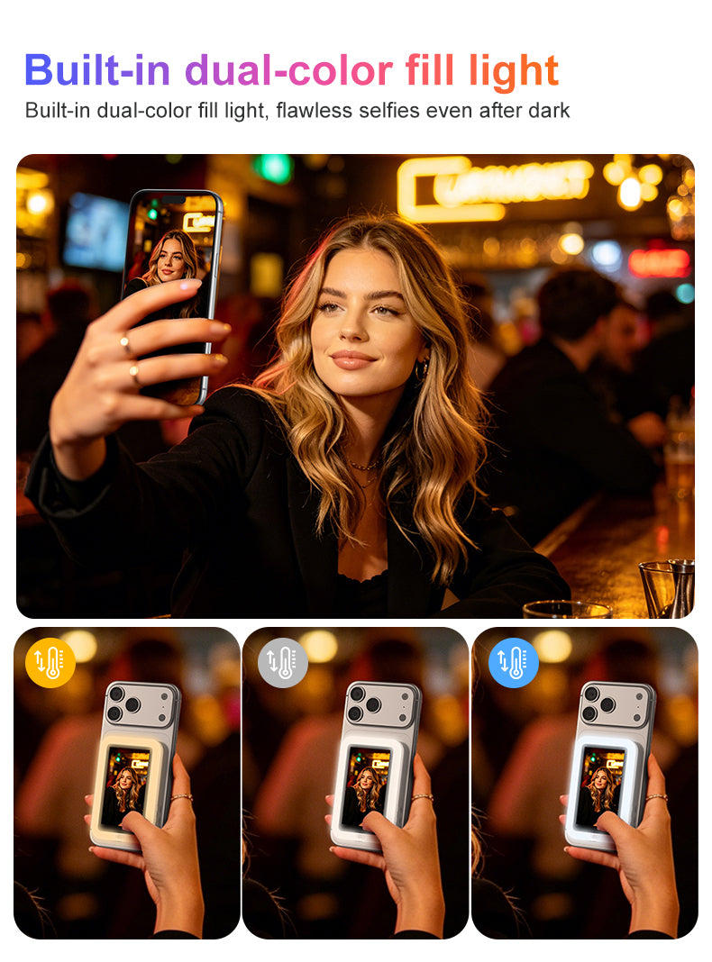 Ultra Fill Light Vlog Monitor Screen for iPhone and Android(wireless & 4k 30 fps recording supported)