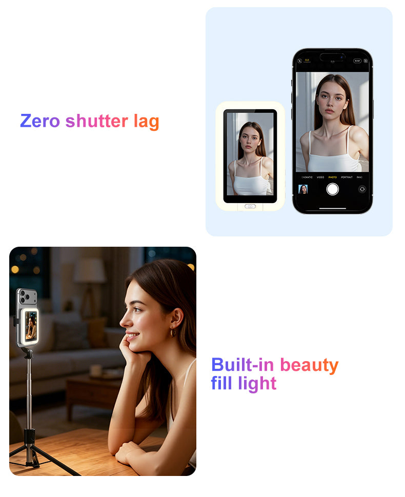 Ultra Fill Light Vlog Monitor Screen for iPhone and Android(wireless & 4k 30 fps recording supported)