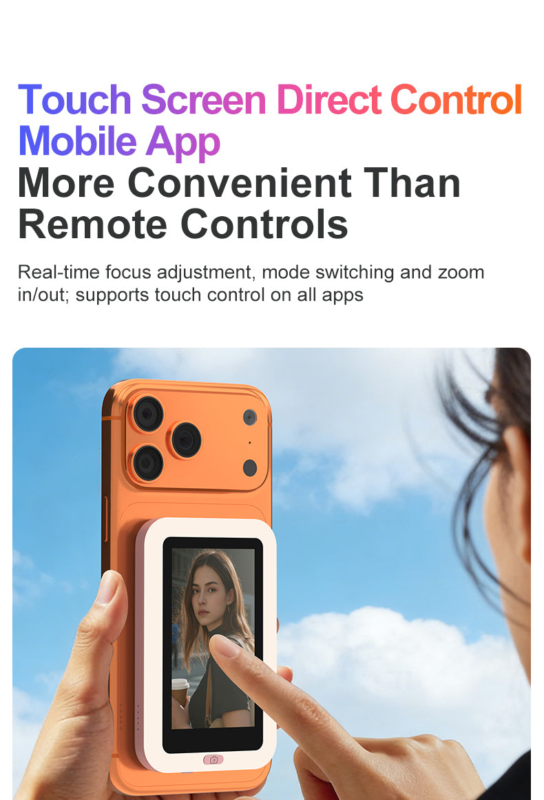 Ultra Fill Light Vlog Monitor Screen for iPhone and Android(wireless & 4k 30 fps recording supported)