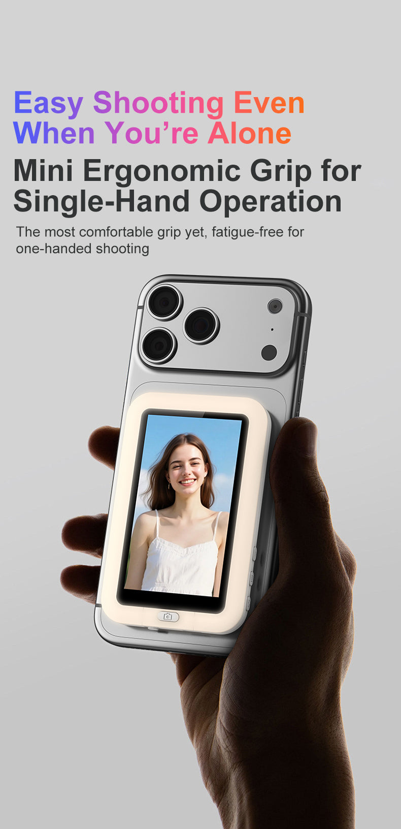Ultra Fill Light Vlog Monitor Screen for iPhone and Android(wireless & 4k 30 fps recording supported)