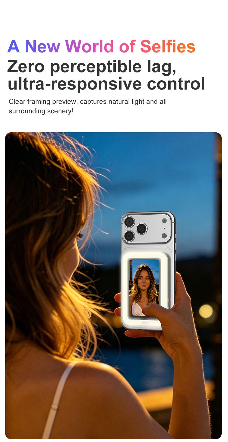 Ultra Fill Light Vlog Monitor Screen for iPhone and Android(wireless & 4k 30 fps recording supported)