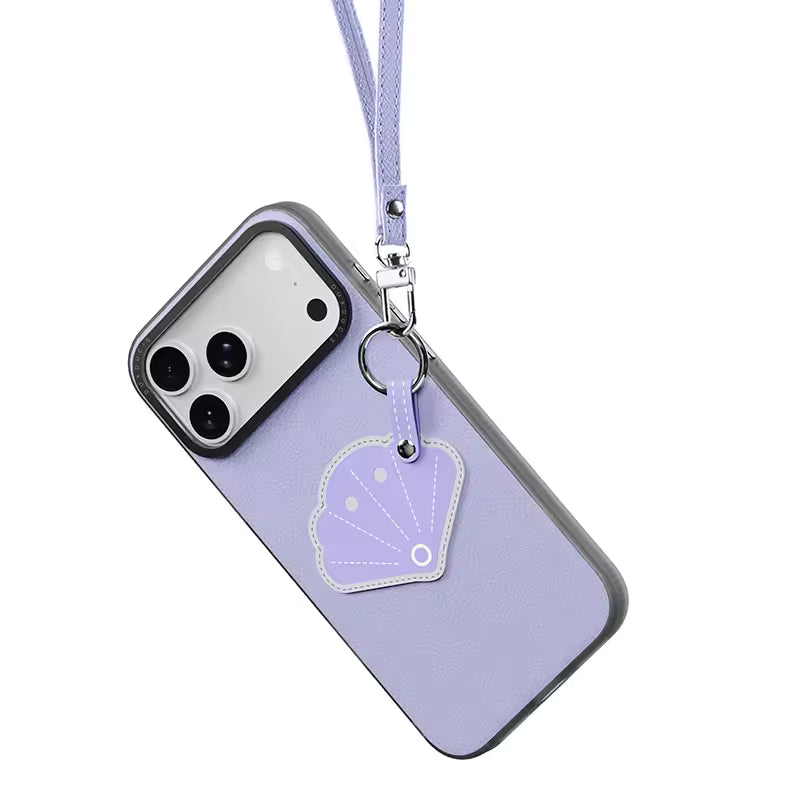 Decorative Leather Phone Case with Wrist Strap for iPhone