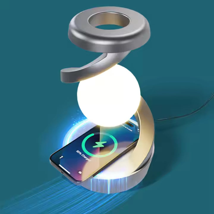 Creative RGB Rotary Wireless Charger Desktop Night Light